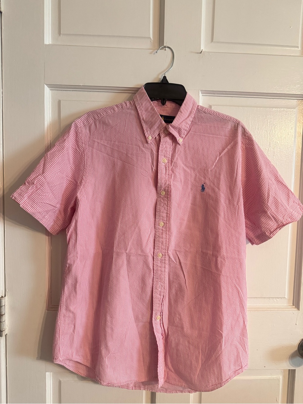 Polo by Ralph Lauren Pink Stripe Short-Sleeve Button-Down Shirt
